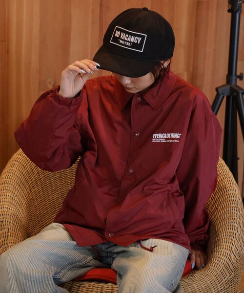 FFEIN(フェイン)の「【FFEIN(フェイン)】ロゴコーチジャケット / コーチ ジャケット ロゴ ボタン プリント フリース(ナイロンジャケット・メンズ・ワイン/ブラック/ブラウン・SMALL/LARGE/MEDIUM)」の12枚目の写真