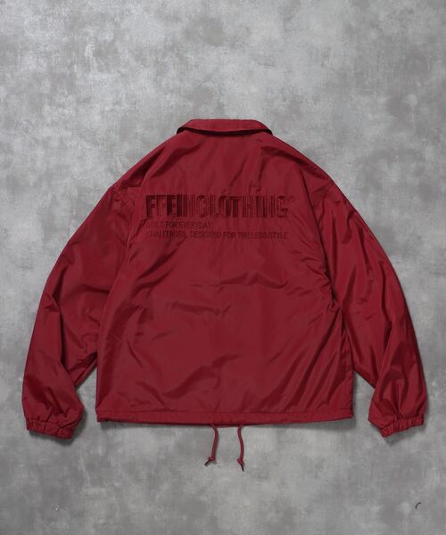 FFEIN(フェイン)の「【FFEIN(フェイン)】ロゴコーチジャケット / コーチ ジャケット ロゴ ボタン プリント フリース(ナイロンジャケット・メンズ・ワイン/ブラック/ブラウン・SMALL/LARGE/MEDIUM)」の22枚目の写真