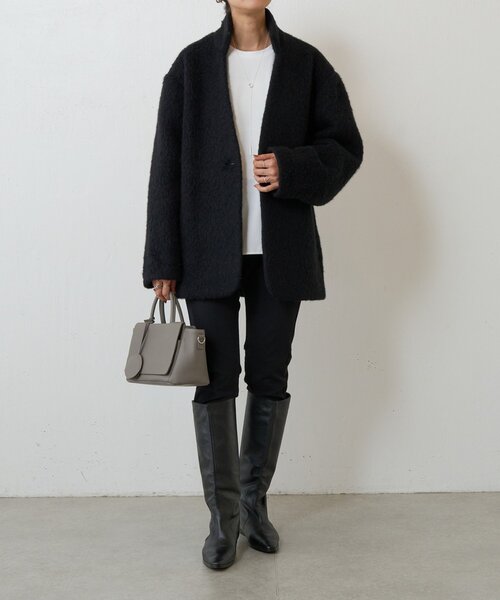 BEARDSLEY(ビアズリー)の「アルパカジャケット(ステンカラーコート・レディース・ブラック・FREE)」の7枚目の写真