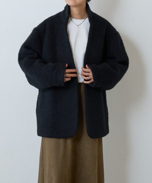 BEARDSLEY(ビアズリー)の「アルパカジャケット(ステンカラーコート・レディース・ブラック・FREE)」の22枚目の写真