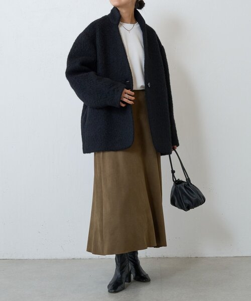 BEARDSLEY(ビアズリー)の「アルパカジャケット(ステンカラーコート・レディース・ブラック・FREE)」の11枚目の写真