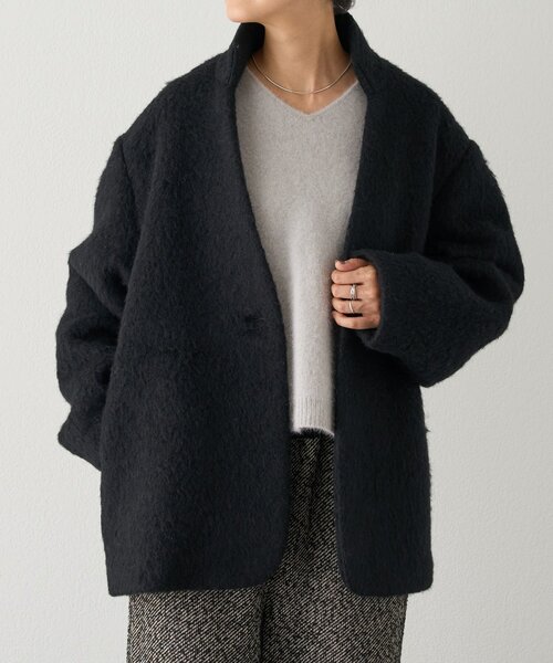 BEARDSLEY(ビアズリー)の「アルパカジャケット(ステンカラーコート・レディース・ブラック・FREE)」の15枚目の写真