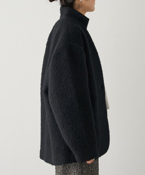 BEARDSLEY(ビアズリー)の「アルパカジャケット(ステンカラーコート・レディース・ブラック・FREE)」の2枚目の写真