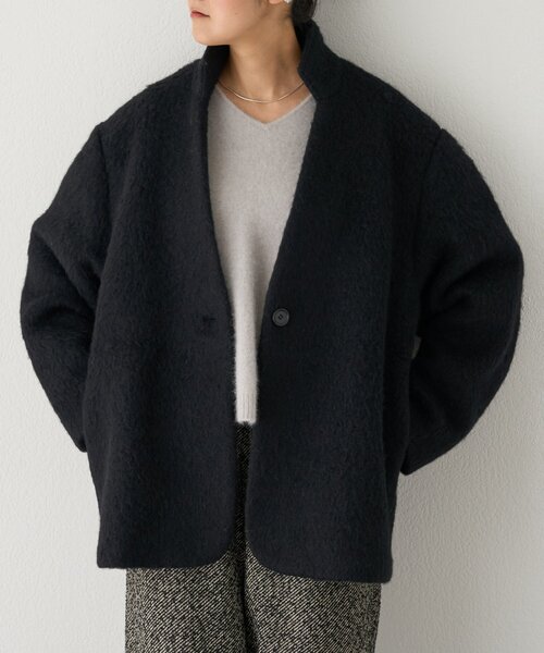 BEARDSLEY(ビアズリー)の「アルパカジャケット(ステンカラーコート・レディース・ブラック・FREE)」の10枚目の写真