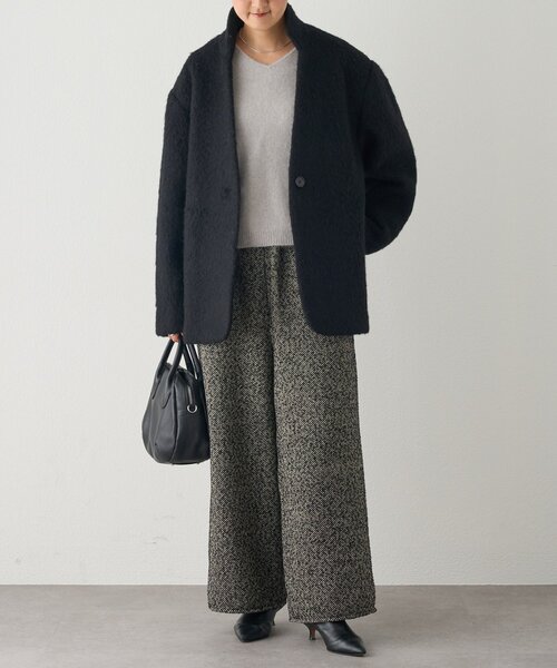 BEARDSLEY(ビアズリー)の「アルパカジャケット(ステンカラーコート・レディース・ブラック・FREE)」の9枚目の写真