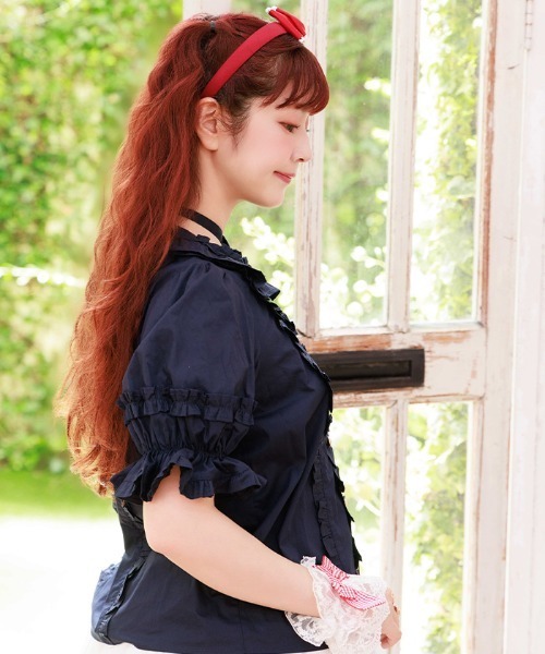 axes femme Chalmiereスクエア開きコットンブラウス（ワイン） axes femme Chalmiereスクエア開きコットンブラウス（ワイン