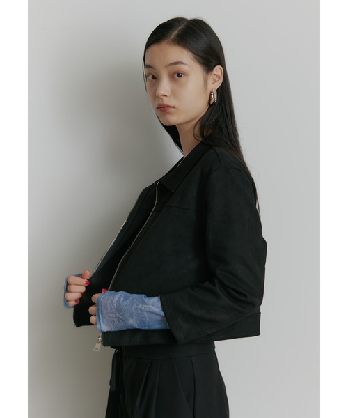 SEN TOKYO(セントーキョー)の「フェイクスウェードシングルライダースジャケット(テーラードジャケット・レディース・グリーン/ブラウン/ブラック・MEDIUM/SMALL)」の7枚目の写真