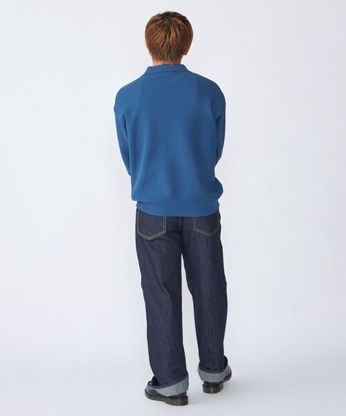 City Ambient Products（シティアンビエントプロダクツ）の「City Ambient Products:〈手洗い可能〉ポリエステル メッシュ ニット ポロ ロングスリーブ（ニット/セーター・メンズ・ブラウン/ブラック/オフホワイト/ブルー・SMALL/MEDIUM/LARGE）」の21枚目の写真