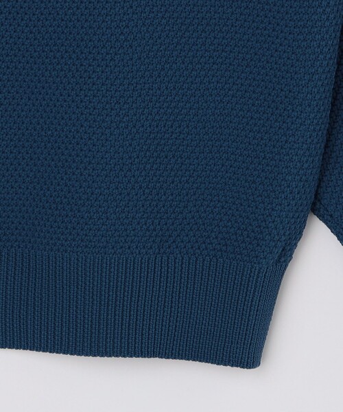 City Ambient Products（シティアンビエントプロダクツ）の「City Ambient Products:〈手洗い可能〉ポリエステル メッシュ ニット ポロ ロングスリーブ（ニット/セーター・メンズ・ブラウン/ブラック/オフホワイト/ブルー・SMALL/MEDIUM/LARGE）」の11枚目の写真