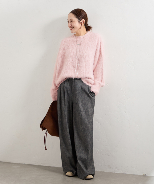 JOURNAL STANDARD(ジャーナルスタンダード)の「《WEB限定追加》シャギークルーネックプルオーバー(ニット/セーター・レディース・ピンク/ブラック/チャコールグレー・FREE)」の10枚目の写真