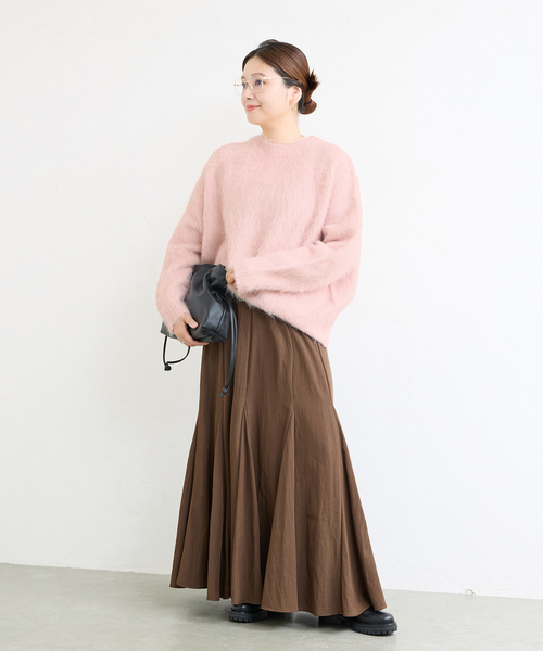 JOURNAL STANDARD(ジャーナルスタンダード)の「《WEB限定追加》シャギークルーネックプルオーバー(ニット/セーター・レディース・ピンク/ブラック/チャコールグレー・FREE)」の11枚目の写真