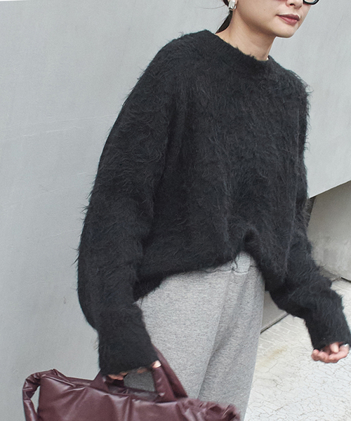 JOURNAL STANDARD(ジャーナルスタンダード)の「《WEB限定追加》シャギークルーネックプルオーバー(ニット/セーター・レディース・ピンク/ブラック/チャコールグレー・FREE)」の20枚目の写真