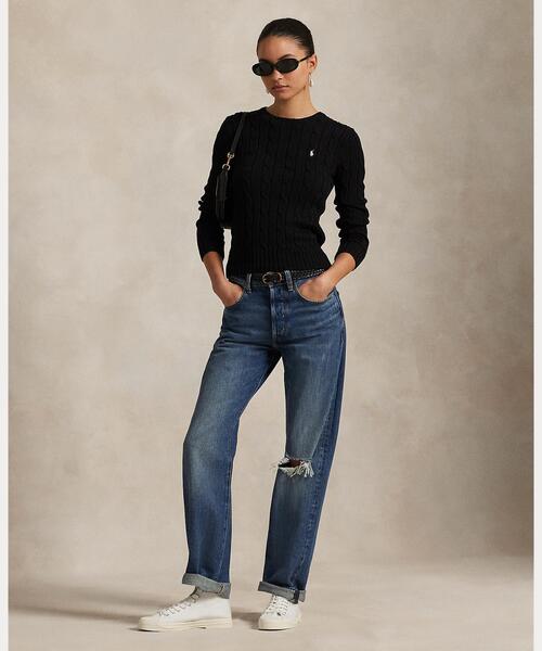 POLO RALPH LAUREN（ポロ ラルフ ローレン）の「ケーブルニット コットン クルーネック セーター（ニット/セーター・レディース・ブラック系1・XS/XL/L/M/S）」の2枚目の写真