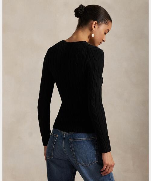POLO RALPH LAUREN（ポロ ラルフ ローレン）の「ケーブルニット コットン クルーネック セーター（ニット/セーター・レディース・ブラック系1・XS/XL/L/M/S）」の7枚目の写真