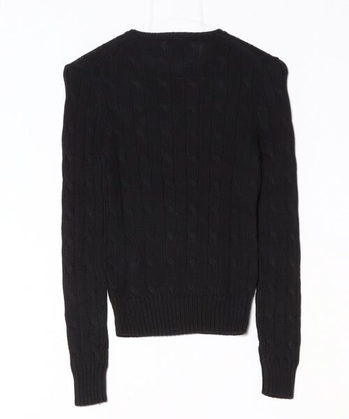 POLO RALPH LAUREN（ポロ ラルフ ローレン）の「ケーブルニット コットン クルーネック セーター（ニット/セーター・レディース・ブラック系1・XS/XL/L/M/S）」の4枚目の写真