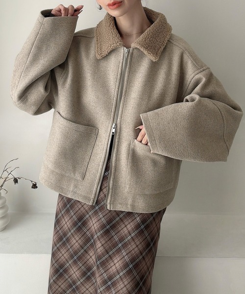 セール】ボアカラーショートブルゾン（ブルゾン）｜Meiru（メイル）の