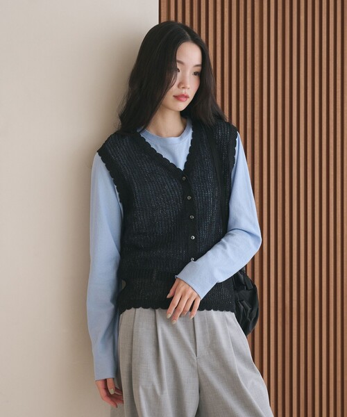 BEAUTY&YOUTH UNITED ARROWS（ビューティーアンドユースユナイテッドアローズ）の「コットンポリエステル ラメロングスリーブカットソー（Tシャツ/カットソー・レディース・ブラック/ナチュラル/グレー系/ブラウン系/ライトブルー・FREE）」の7枚目の写真