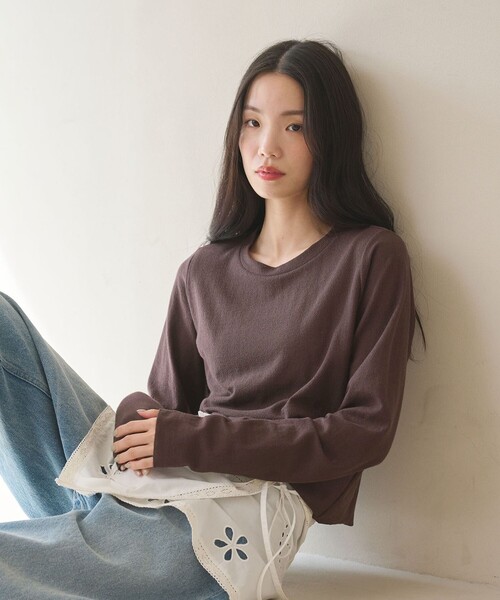 BEAUTY&YOUTH UNITED ARROWS（ビューティーアンドユースユナイテッドアローズ）の「コットンポリエステル ラメロングスリーブカットソー（Tシャツ/カットソー・レディース・ブラック/ナチュラル/グレー系/ブラウン系/ライトブルー・FREE）」の8枚目の写真