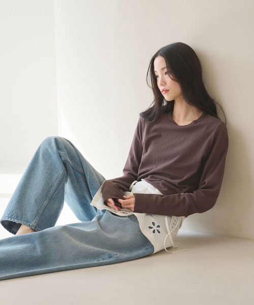 BEAUTY&YOUTH UNITED ARROWS（ビューティーアンドユースユナイテッドアローズ）の「コットンポリエステル ラメロングスリーブカットソー（Tシャツ/カットソー・レディース・ブラック/ナチュラル/グレー系/ブラウン系/ライトブルー・FREE）」の9枚目の写真