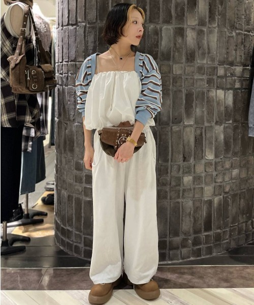 JEANASIS（ジーナシス）の「2WAYバルーンキャミ/598962（キャミソール・レディース・ブラック/ホワイト/レオパード・FREE）」の14枚目の写真