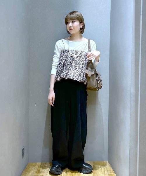 JEANASIS（ジーナシス）の「2WAYバルーンキャミ/598962（キャミソール・レディース・ブラック/ホワイト/レオパード・FREE）」の13枚目の写真