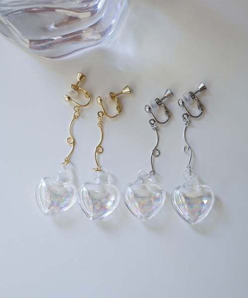 CERCA(チェルカ)の「jolie minette/お水入り ハートガラスドーム イヤリング /アレルギー対応(イヤリング・レディース・シルバー/ゴールド・FREE)」の16枚目の写真