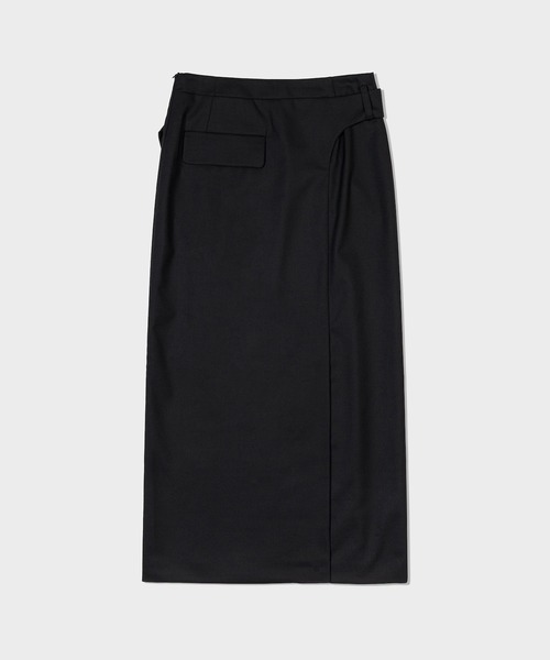 LOW CLASSIC(ロウ クラシック)の「BELTED MAXI SKIRTS(スカート・レディース・ブラック・S)」の20枚目の写真