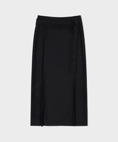LOW CLASSIC(ロウ クラシック)の「BELTED MAXI SKIRTS(スカート・レディース・ブラック・S)」の21枚目の写真