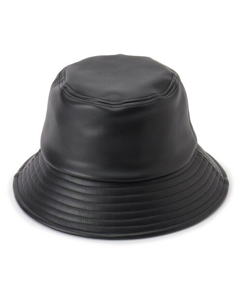 ITS'DEMO（イッツデモ）の「合皮バケットハット（ハット・レディース・ベージュ/ライトベージュ/ブラック・00）」の4枚目の写真