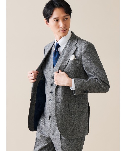 Perfect Suit FActory（パーフェクトスーツファクトリー）の「シルクネップ　ホームスパンジャケット　グレー/ブラウン/ネイビー（テーラードジャケット・メンズ・ブラウン/ネイビー/グレー・S/M/LL/L）」の18枚目の写真