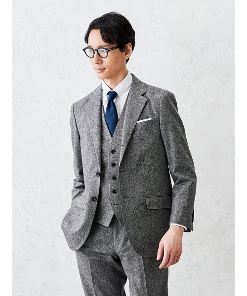Perfect Suit FActory（パーフェクトスーツファクトリー）の「シルクネップ　ホームスパンジャケット　グレー/ブラウン/ネイビー（テーラードジャケット・メンズ・ブラウン/ネイビー/グレー・S/M/LL/L）」の20枚目の写真