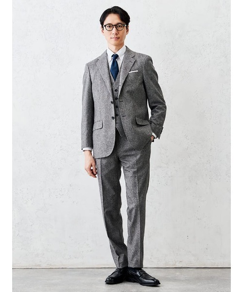 Perfect Suit FActory（パーフェクトスーツファクトリー）の「シルクネップ　ホームスパンジャケット　グレー/ブラウン/ネイビー（テーラードジャケット・メンズ・ブラウン/ネイビー/グレー・S/M/LL/L）」の22枚目の写真