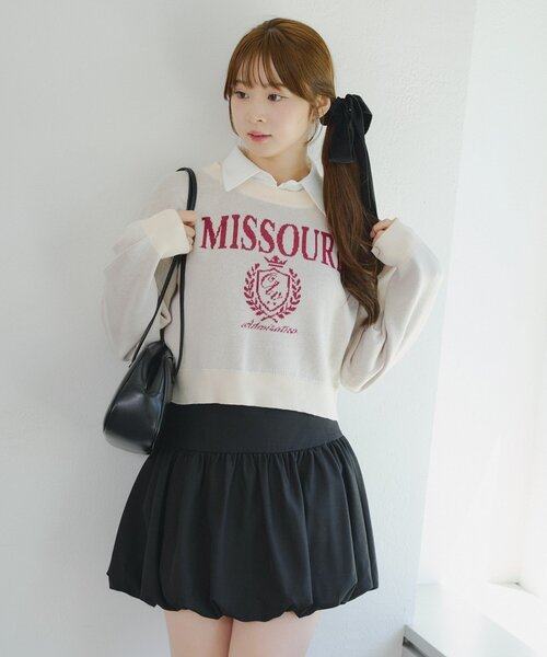 Another Branch olive des olive(アナザーブランチオリーブデオリーブ)の「【RMAF】ドッキングロゴニット(ニット/セーター・レディース・トップグレー/ボルドー/ネイビー/アイボリー・FREE)」の2枚目の写真