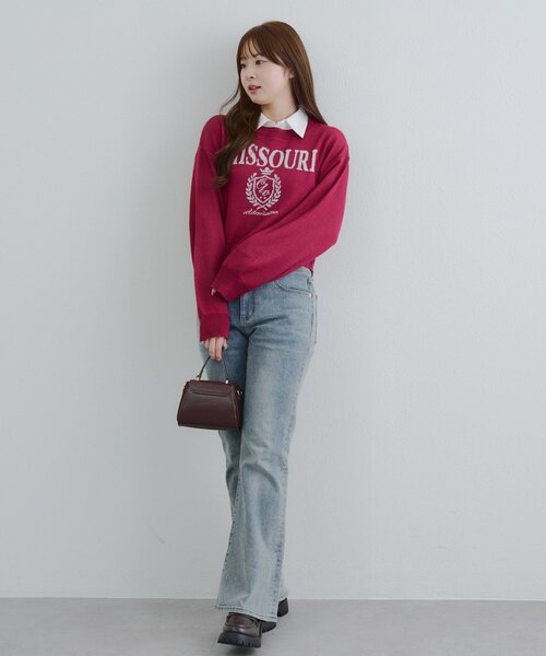 Another Branch olive des olive(アナザーブランチオリーブデオリーブ)の「【RMAF】ドッキングロゴニット(ニット/セーター・レディース・トップグレー/ボルドー/ネイビー/アイボリー・FREE)」の6枚目の写真