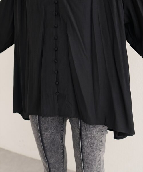 natural couture（ナチュラルクチュール）の「ボタン開きゆるシャツブラウス（シャツ/ブラウス・レディース・ピンク/ブラック/オフホワイト/ブルー・FREE）」の8枚目の写真