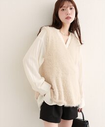 ボタン開きゆるシャツブラウス