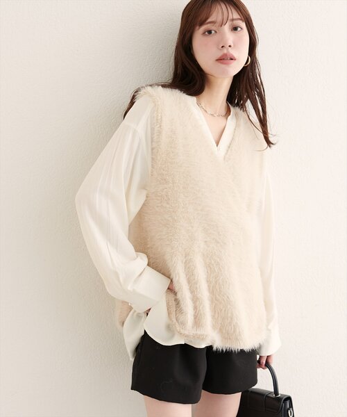 natural couture（ナチュラルクチュール）の「ボタン開きゆるシャツブラウス（シャツ/ブラウス・レディース・ピンク/ブラック/オフホワイト/ブルー・FREE）」の3枚目の写真