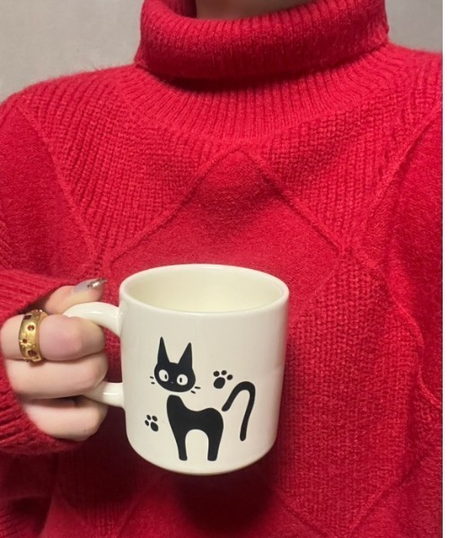 Belle Cie(ベルシー)の「キラリと個性 ダイヤ柄 セーター ハイネック ニット トップス 長袖 秋冬 ゆったり シルエット 冬服(ニット/セーター・レディース・グレー/ターコイズブルー/アイボリー/カーキ/モカ/マスタード/レッド/ブラック・FREE)」の21枚目の写真