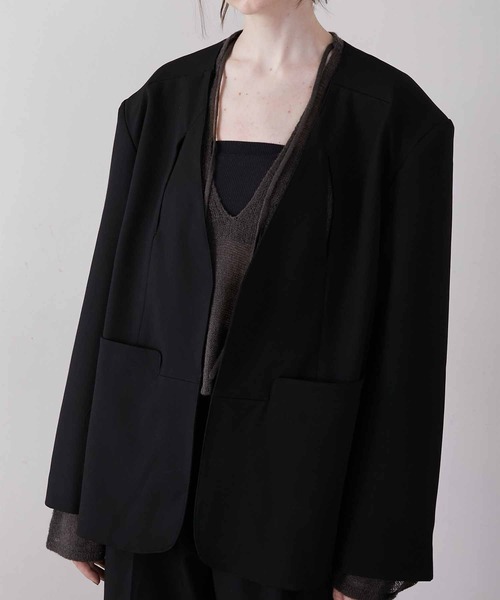 LA PEAU DE GEM（ラポドゥジェム）の「【LA PEAU DE GEM】code mohair like knit/コードモヘアライクニット（ニット/セーター・レディース・ブラック・FREE）」の2枚目の写真