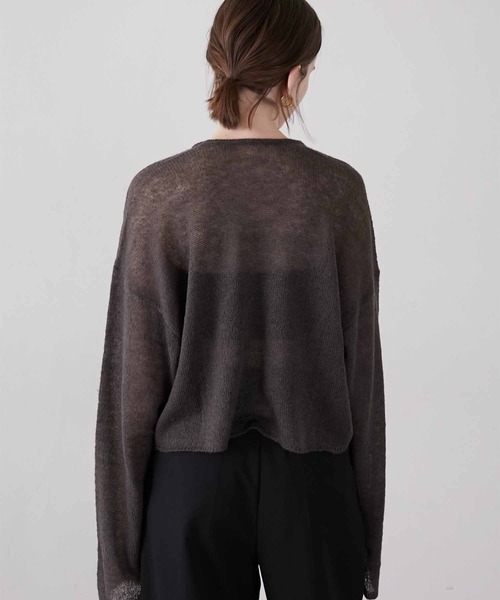 LA PEAU DE GEM（ラポドゥジェム）の「【LA PEAU DE GEM】code mohair like knit/コードモヘアライクニット（ニット/セーター・レディース・ブラック・FREE）」の6枚目の写真