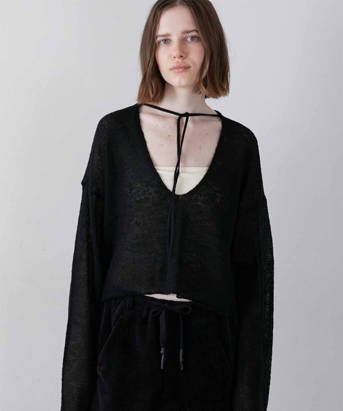 LA PEAU DE GEM（ラポドゥジェム）の「【LA PEAU DE GEM】code mohair like knit/コードモヘアライクニット（ニット/セーター・レディース・ブラック・FREE）」の15枚目の写真