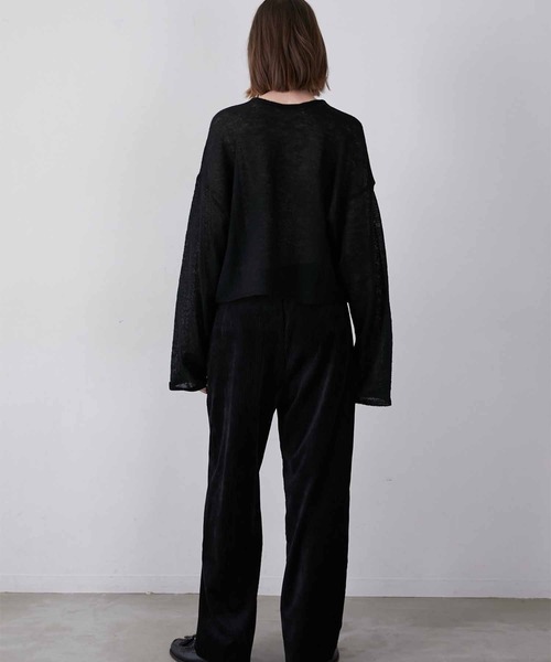 LA PEAU DE GEM（ラポドゥジェム）の「【LA PEAU DE GEM】code mohair like knit/コードモヘアライクニット（ニット/セーター・レディース・ブラック・FREE）」の9枚目の写真