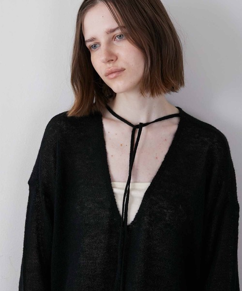 LA PEAU DE GEM（ラポドゥジェム）の「【LA PEAU DE GEM】code mohair like knit/コードモヘアライクニット（ニット/セーター・レディース・ブラック・FREE）」の11枚目の写真