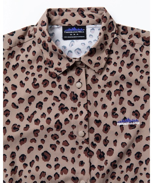 THOUSAND MILE（サウザンドマイル）の「[L's]SHORT SLEEVE SNAP OP NY/PU PRINT/ショートスリーブスナップワンピース プリント（ワンピース・レディース・ブラック系その他/ブラウン系その他/レオパード・FREE）」の4枚目の写真