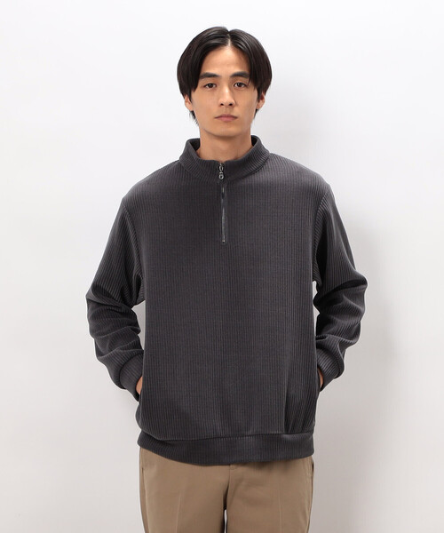 COMME CA ISM(コムサイズム)の「カットコールハーフジッププルオーバー(Tシャツ/カットソー・メンズ・ブラック/ベージュ/チャコール・LARGE/MEDIUM)」の10枚目の写真