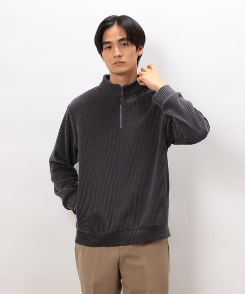 COMME CA ISM(コムサイズム)の「カットコールハーフジッププルオーバー(Tシャツ/カットソー・メンズ・ブラック/ベージュ/チャコール・LARGE/MEDIUM)」の12枚目の写真