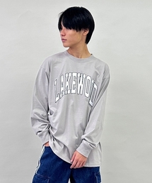 GLAZOS（グラソス）の「ビッグカレッジフロントプリント長袖Tシャツ（Tシャツ/カットソー）」