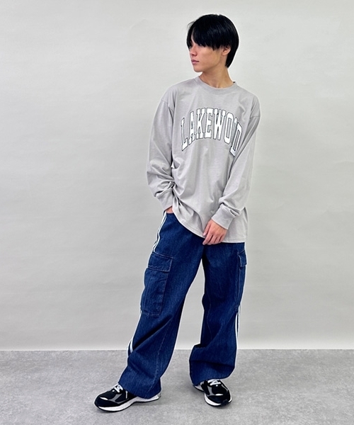 GLAZOS（グラソス）の「ビッグカレッジフロントプリント長袖Tシャツ（Tシャツ/カットソー・キッズ・ネイビー/ブラウン/ホワイト/ライトグレー・LL/L/S/M）」の17枚目の写真