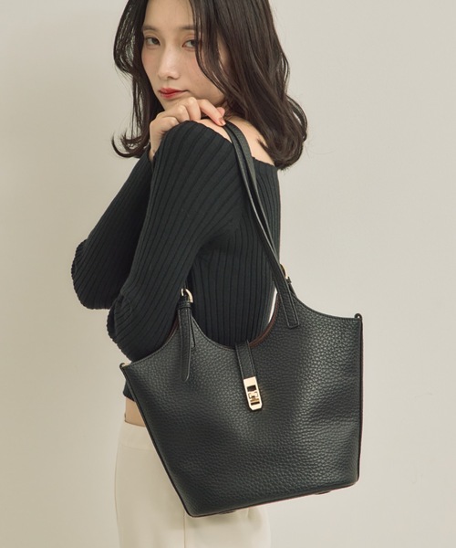 NEUNA(ヌナ)の「Grainy bag(トートバッグ・レディース・ベージュ/グレイッシュベージュ/ブラック・FREE)」の1枚目の写真