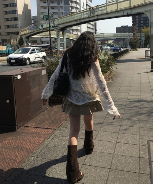 anyonemore（エニワンモア）の「anyonemore(エニワンモア)/（ベルト＋キャミソールセット）ベルト付き メッシュニット パット付きキャミソール セット/Hills Loose fit Hippie Mesh Knitwear Cap sleeveless Set（ニット/セーター・レディース・アイボリー/ブラック/ベージュ・FREE）」の22枚目の写真